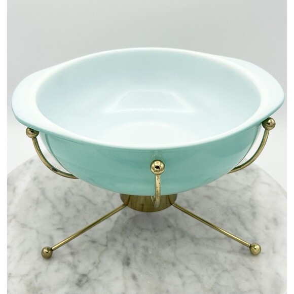 Pyrex UFO Atomic Casserole & Warmer Original Box #924CM 2 Quart RARE 1950s - Picture 6 of 16